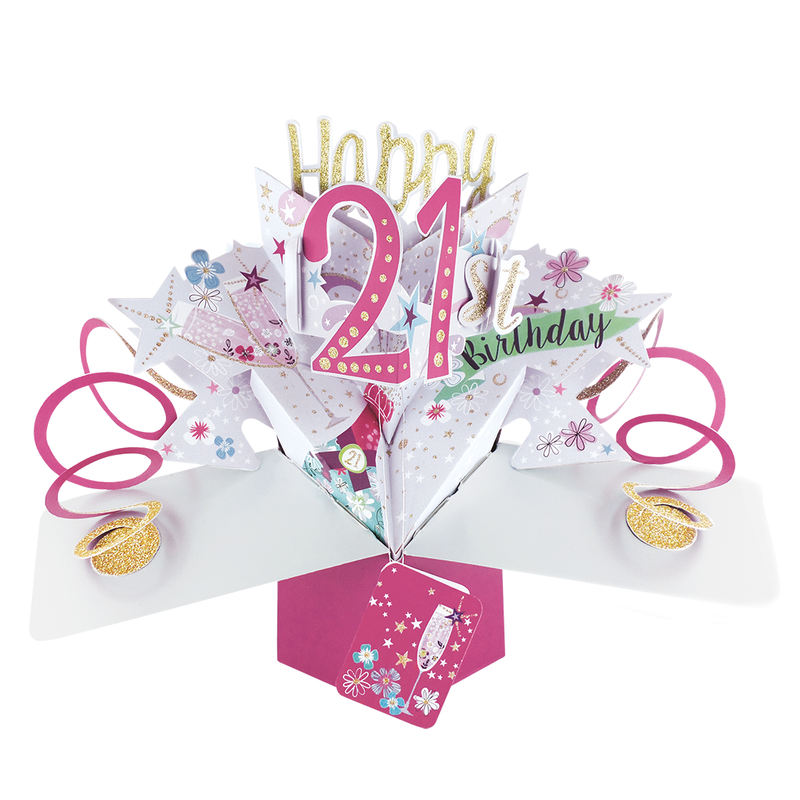 Pop Up “Happy 21st Birthday” - Flowers