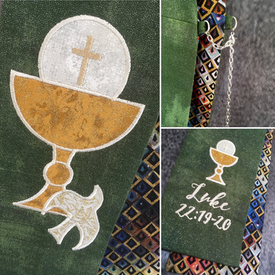 1 Only! Ready to Ship- "Bread of Life" Deacon Stole - Size: 26" Sash / 26" Tail