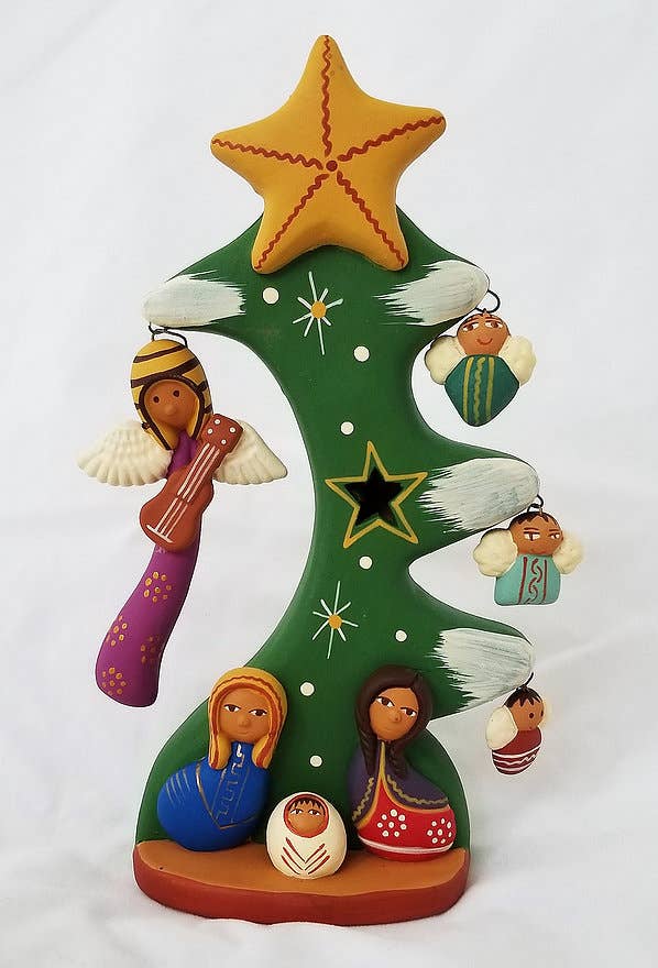 Peruvian Christmas Tree Nativity With Angels