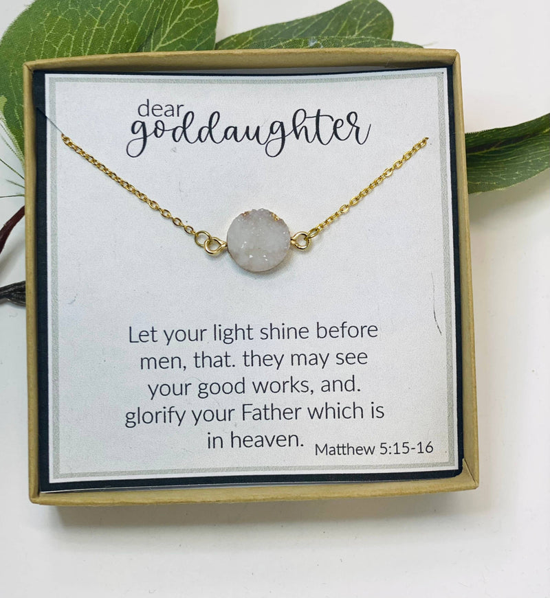 "Dear Goddaughter" Crystal Pendant Necklace