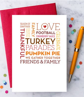 "Happy Thanksgiving!" Word Cloud Card