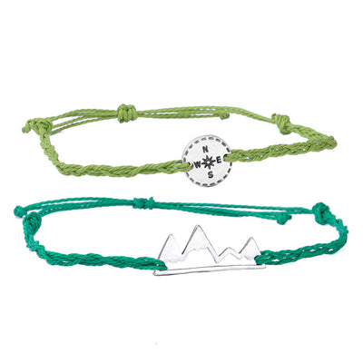 "The Mountains Are Calling Me" Bracelet Pack - Turquoise/Green