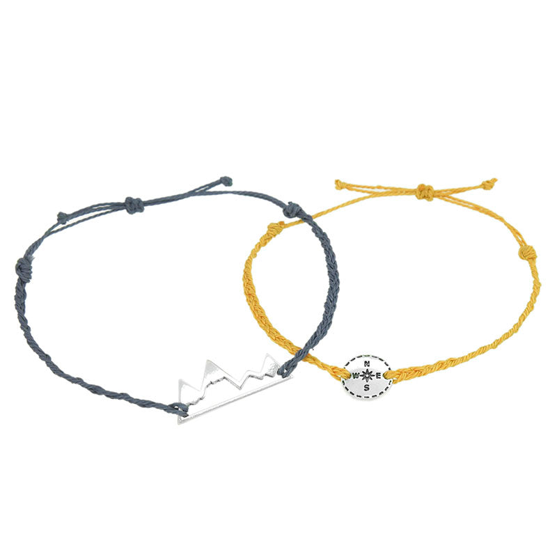 "The Mountains Are Calling Me" Bracelet Pack - Gray/Yellow