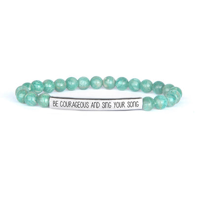 "Be Courageous" Gemstone Bar Bracelet