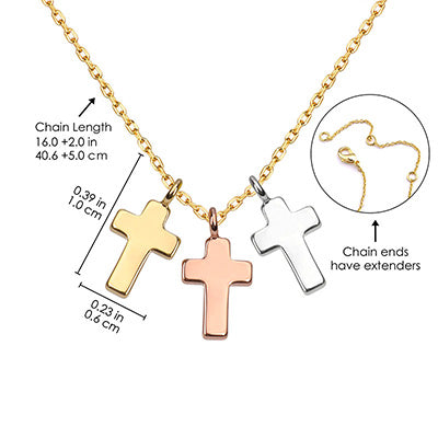"Walk By Faith" 3 Cross Necklace