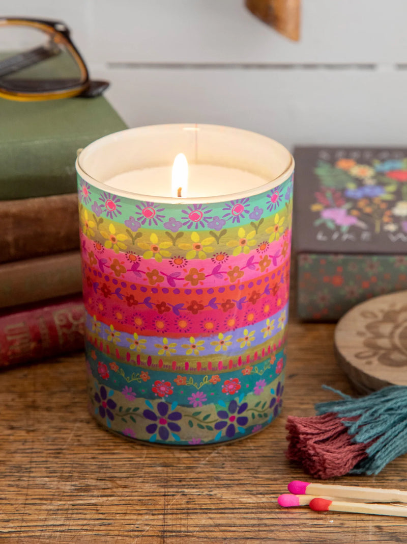 "Floral Borders" Soy Candle
