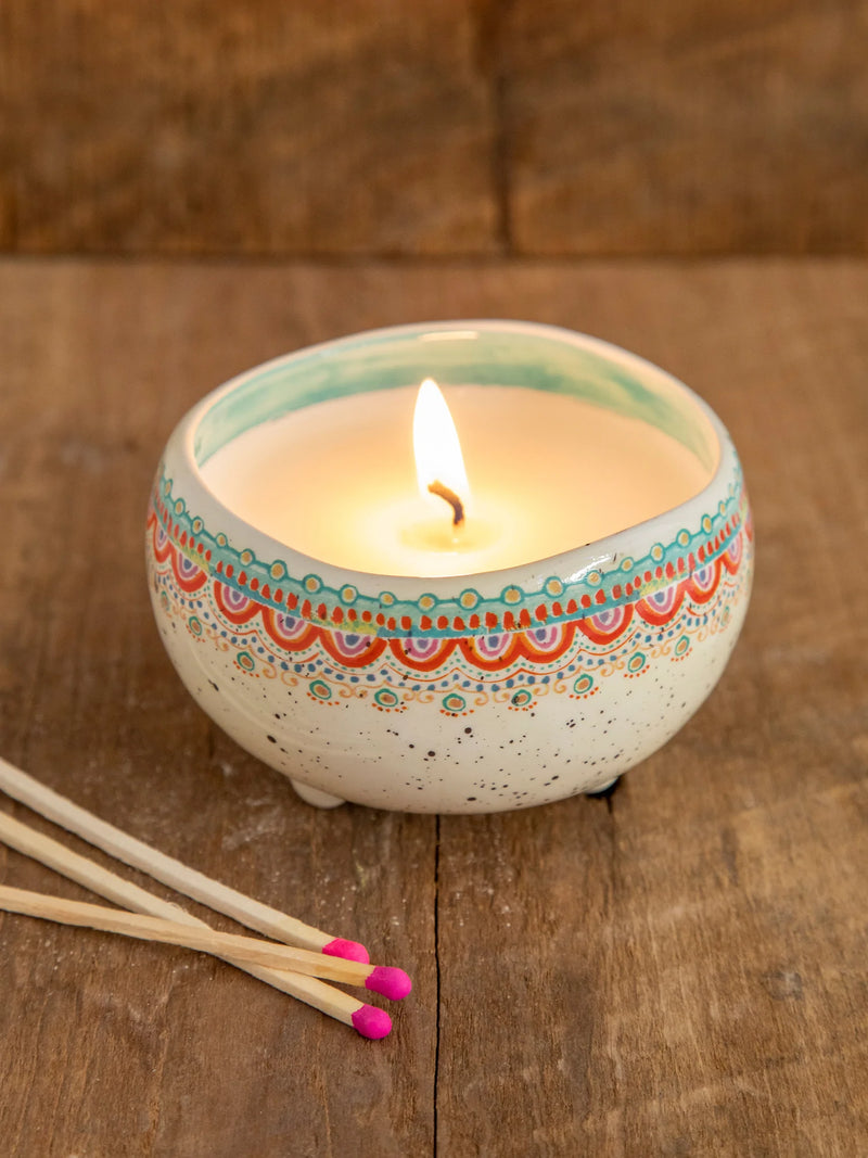 Round Secret Message Candle - Teal