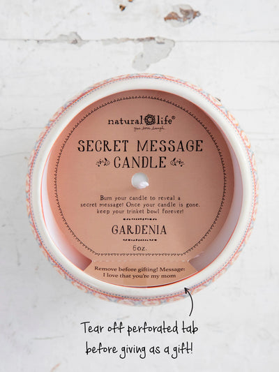 Round Mother's Day Secret Message Candle - Pink