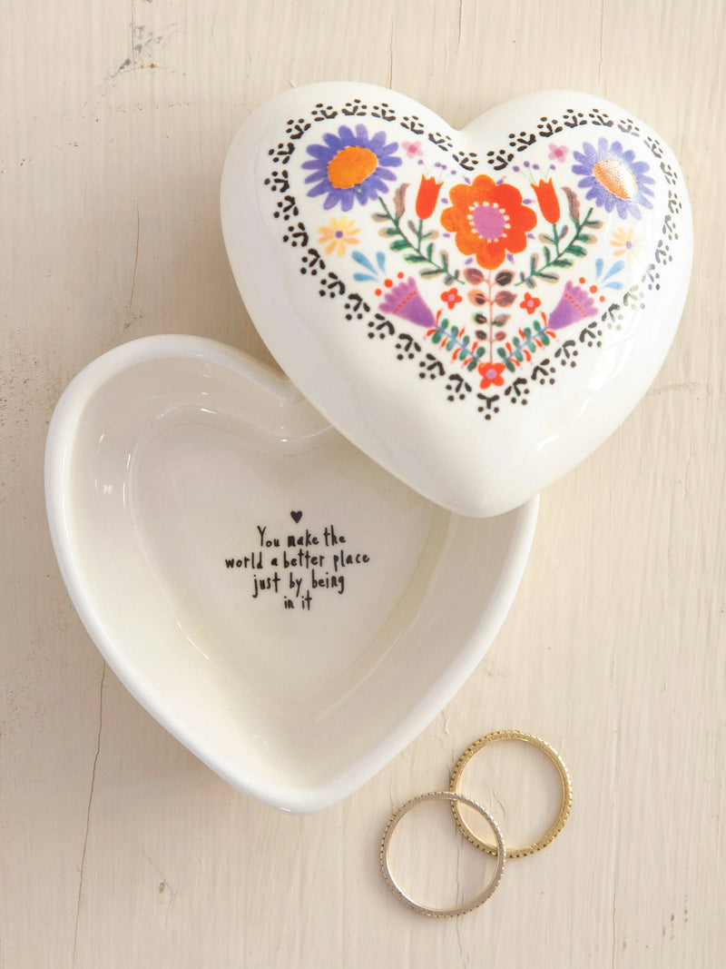 "You Make The World A Better Place" Heart Trinket Box