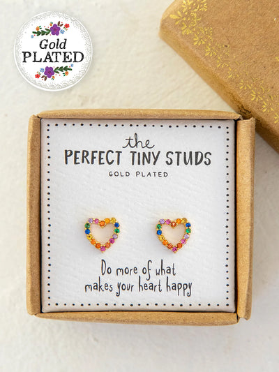 Perfect Tiny Studs - Rainbow Hearts