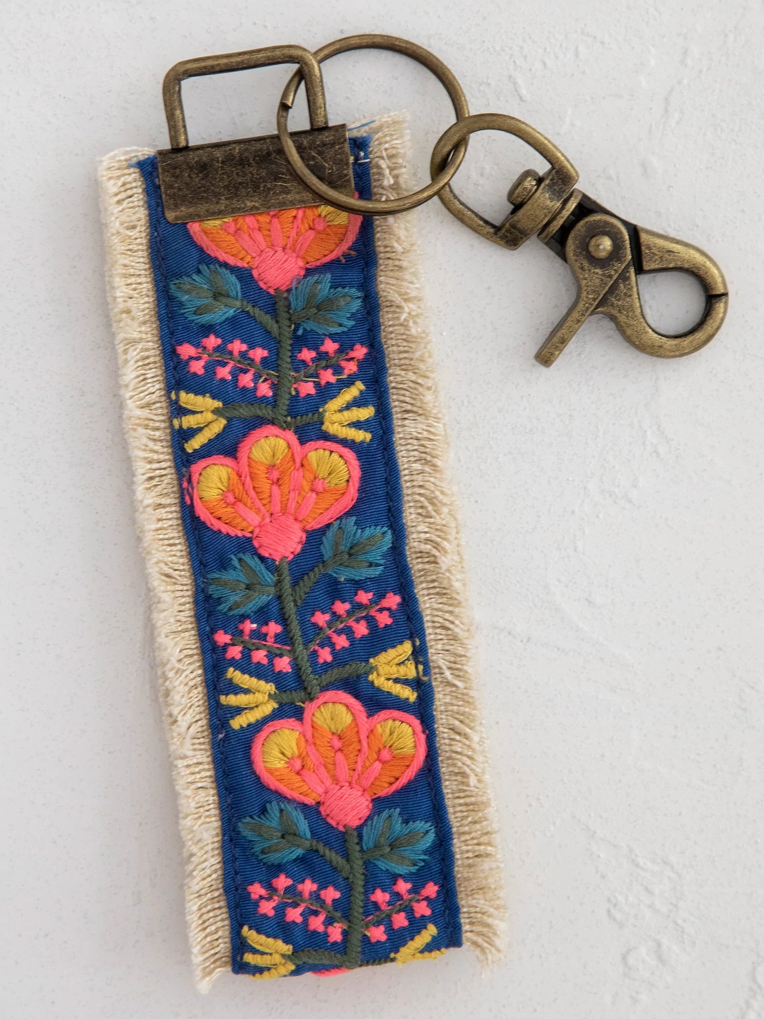 Embroidered Key Fob - Navy