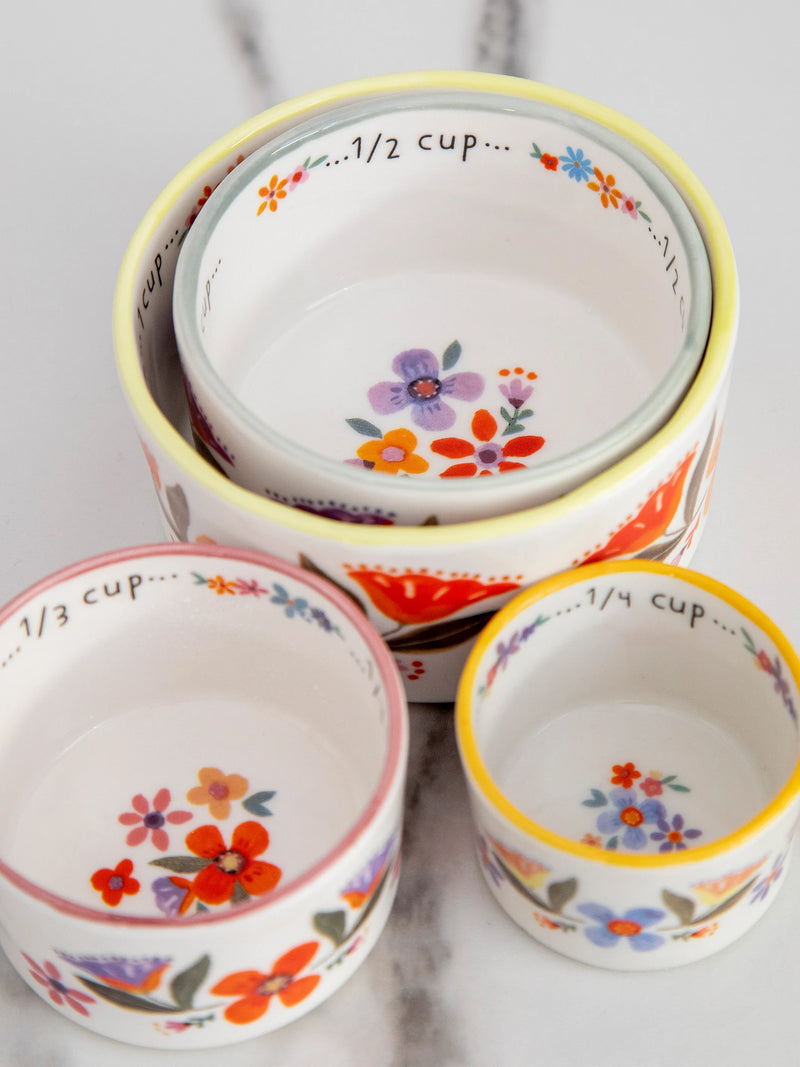 Nesting Measuring Cups - Rainbow Floral