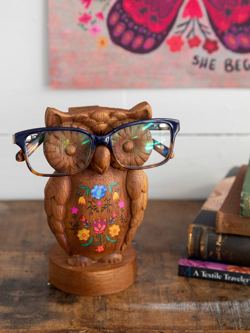 Wooden Owl Eyeglass Holder