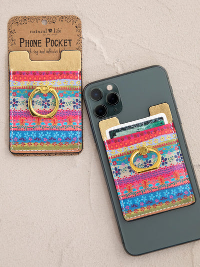 Floral Borders Phone Pocket Ring
