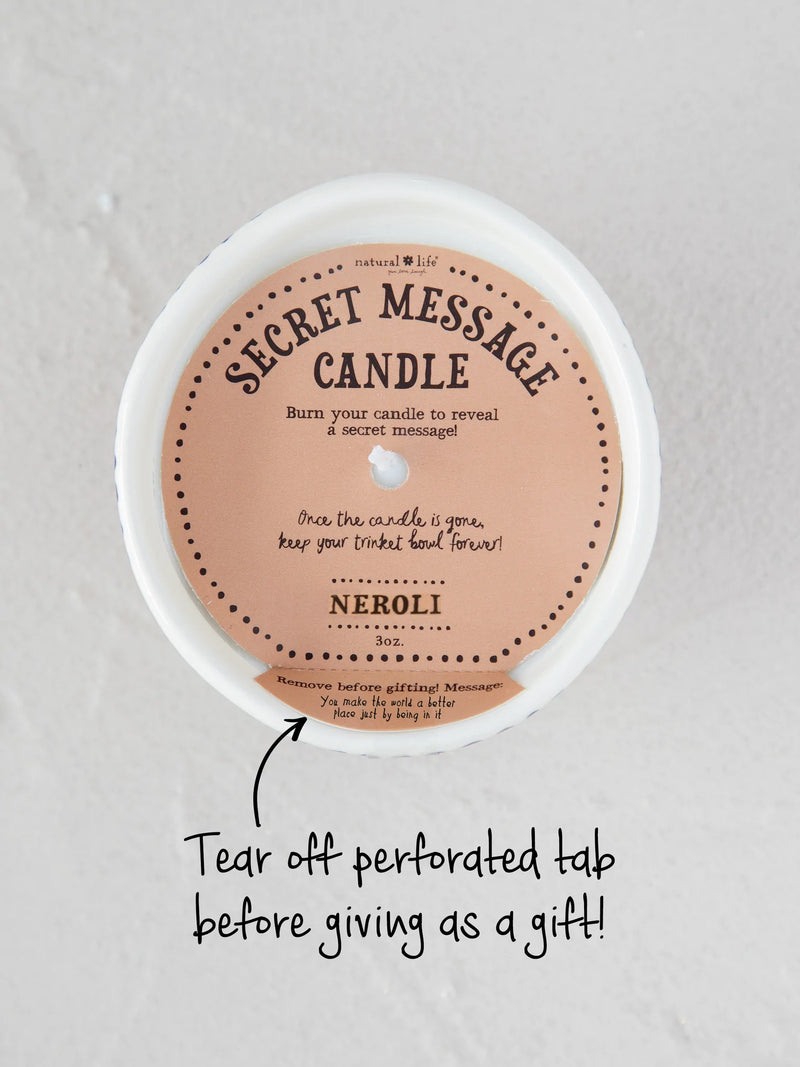 "You Make The World A Better Place" Secret Message Candle