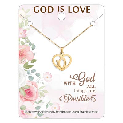 "God Is Love" Necklace - Gold