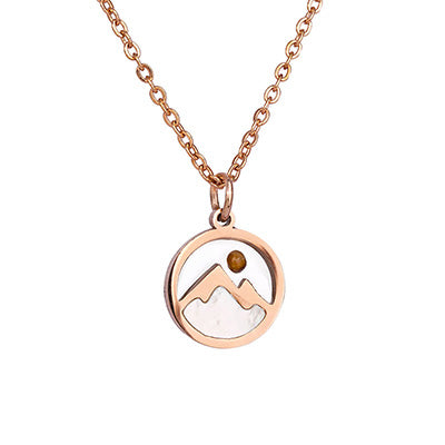 Mustard Seed & Mountain Necklace - Rose Gold