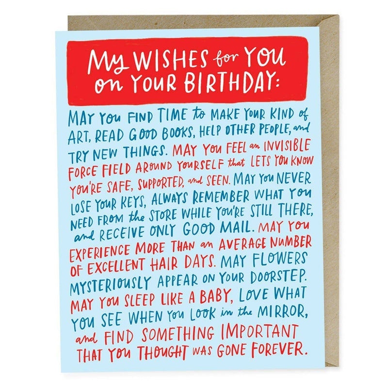 "Wishes For You On Your Birthday" Card