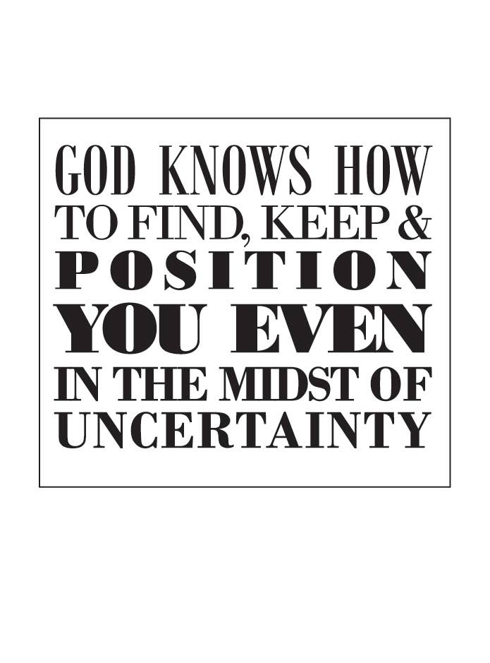 “God Knows How” Encouragement Card