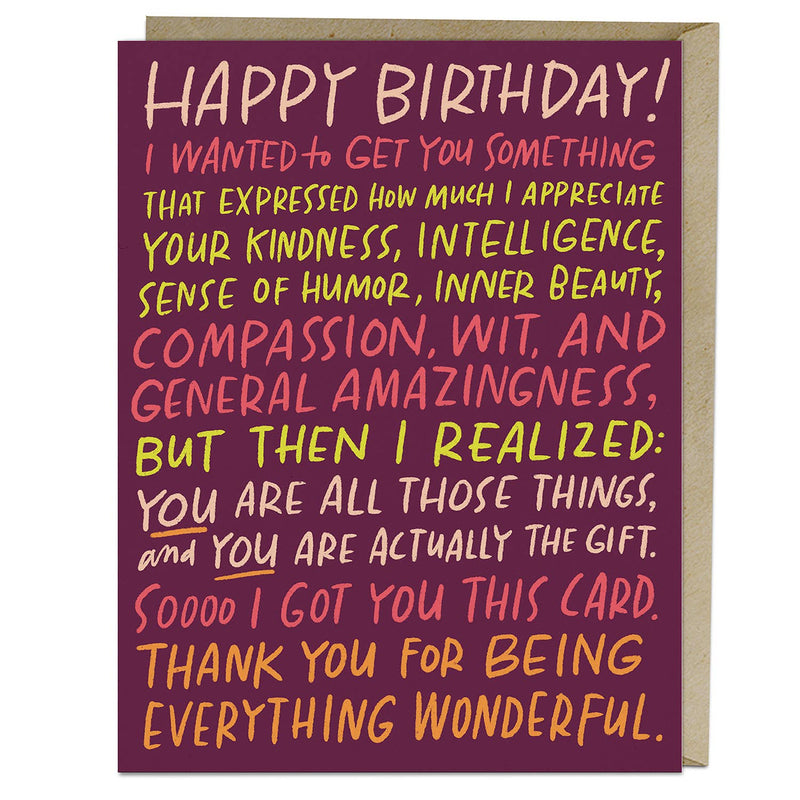 "Everything Wonderful" Birthday Card