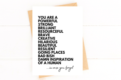 "You Are An Inspiration In Case You Forgot" Encouragement Card