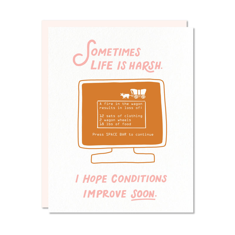 "I Hope Your Conditions Improve" Oregon Trail Get Well Card