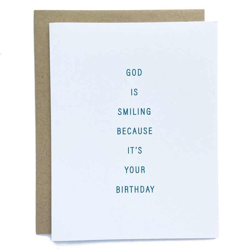 "God Is Smiling" Birthday Card