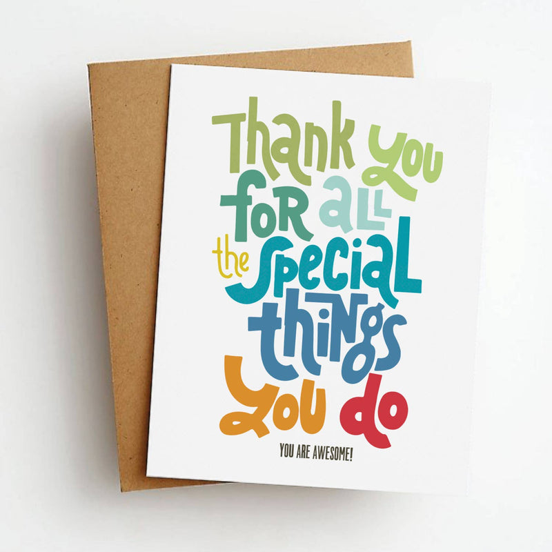 "Special Things You Do" Thank You Card