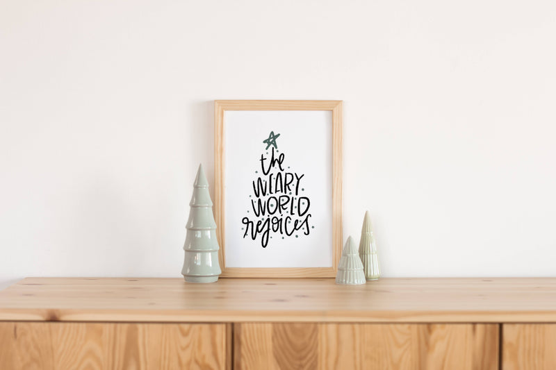 "The Weary World Rejoices" Christmas Tree Print