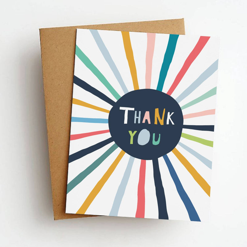 "Thank You" Colorful Sun Card