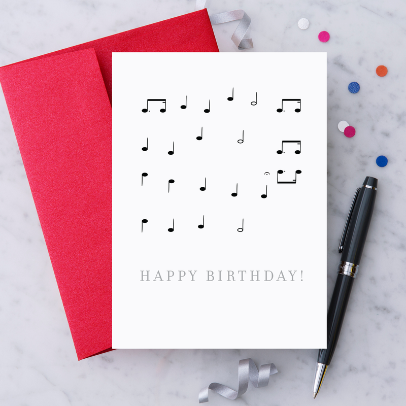 “Happy Birthday” Music Notes Card