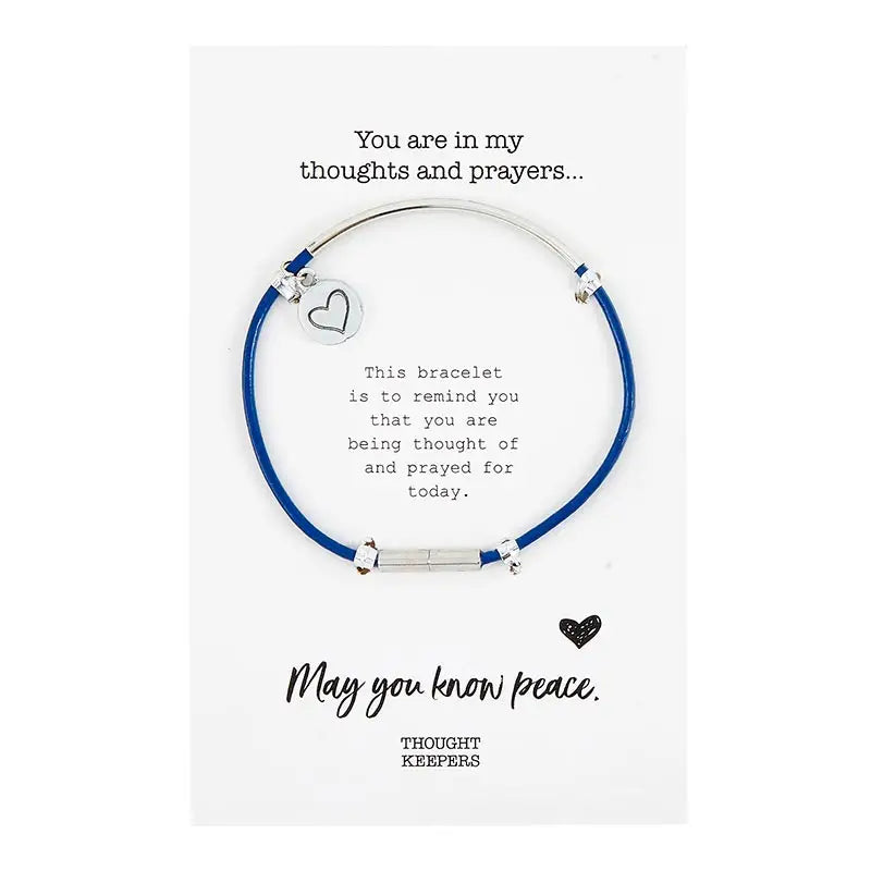 "May You Know Peace" Charm Bracelet - Blue