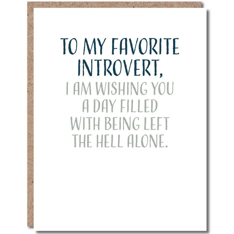 “To My Favorite Introvert” Funny Birthday Card