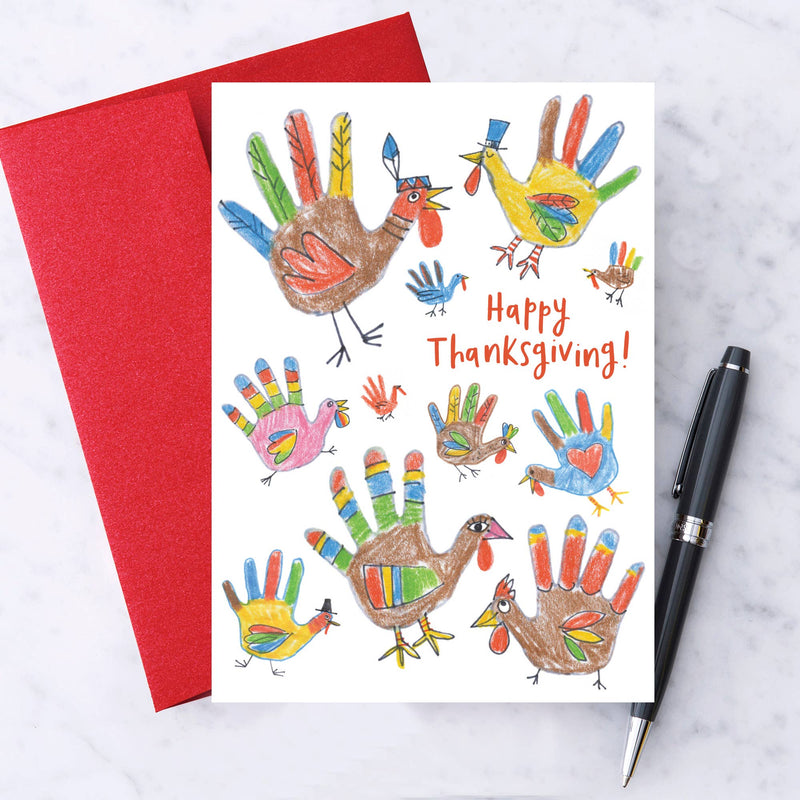 “Happy Thanksgiving!” Hand-Turkey Card