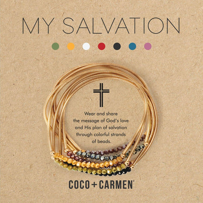 "My Salvation" Stretch Bracelet - Gold Bands