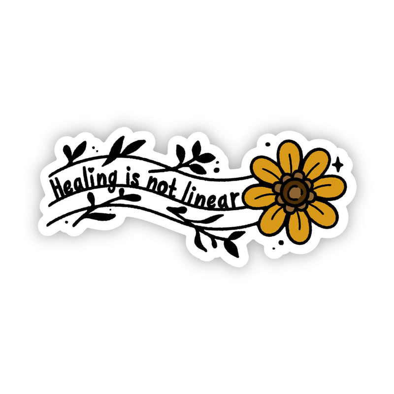 "Healing is not linear" sticker