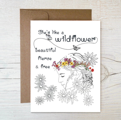 *Plantable* Wildflower Seed Card ~ "She's like a Wildflower...."