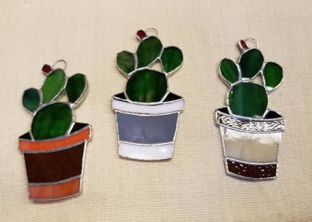 Nopal Plant Stained Glass Ornament