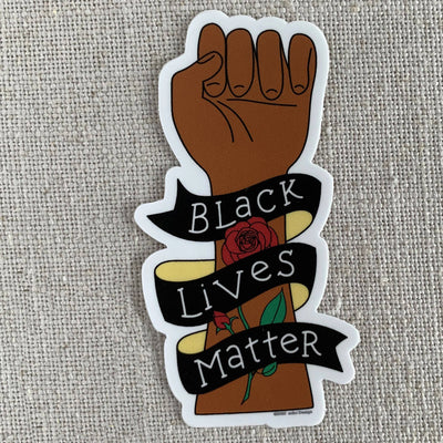 “Black Lives Matter” Fist & Rose Vinyl Sticker