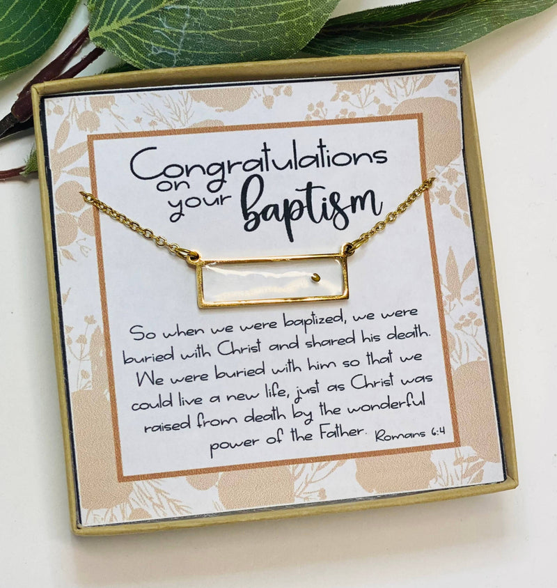 "Congratulations On Your Baptism" Mustard Seed Necklace - Rose Gold