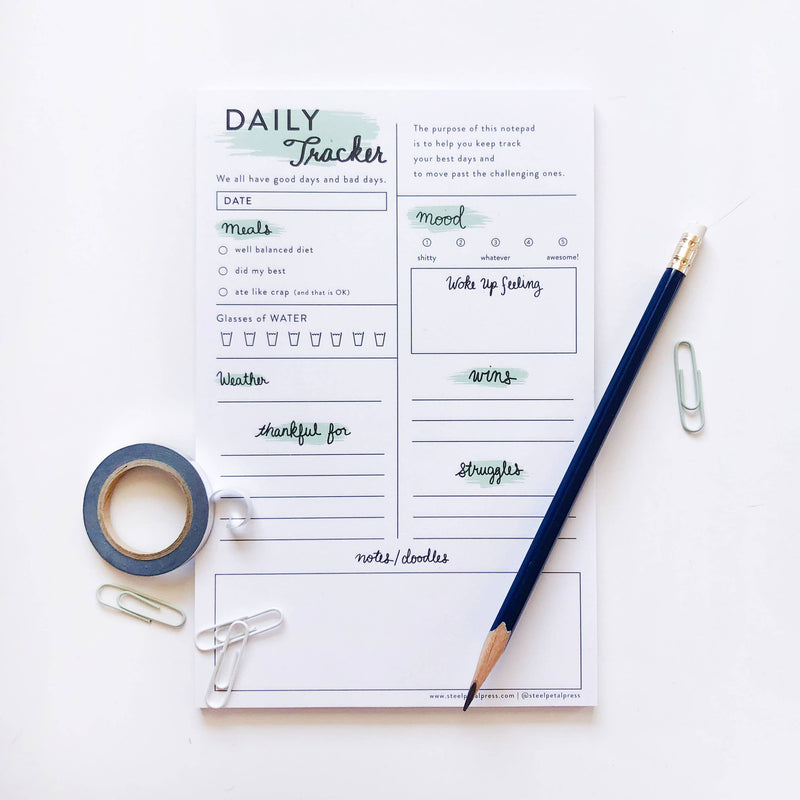 Daily Self Care Tracker Notepad