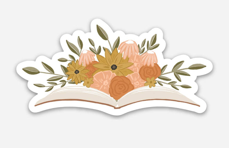 Boho Floral Book Vinyl Sticker