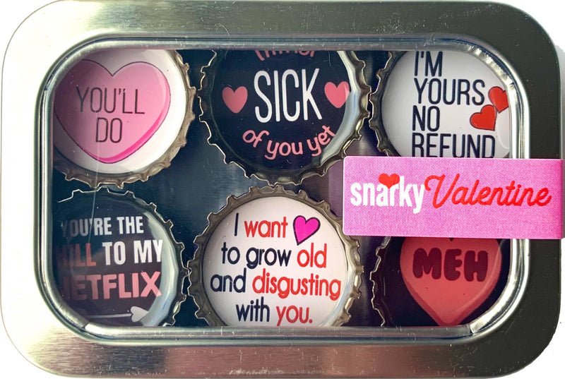 Upcycled "Snarky Valentine" Magnet - Six Pack