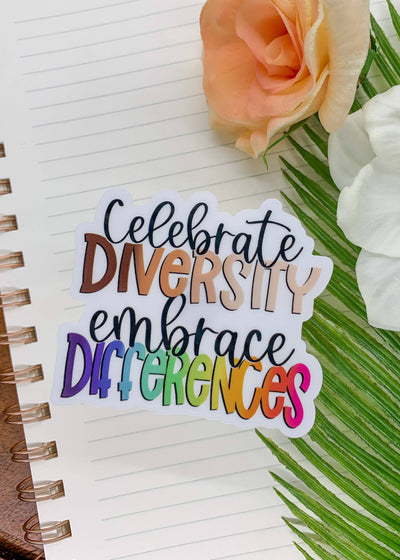“Celebrate Diversity” Clear Vinyl Sticker