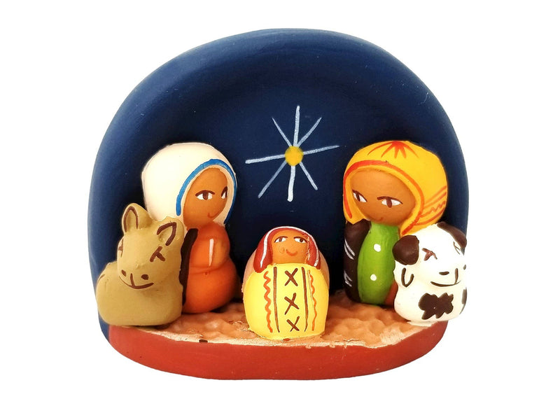 Ceramic Nativity Scene From the Andes