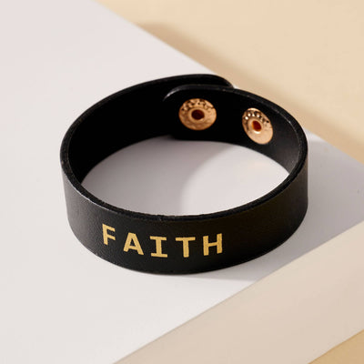 "Faith" Leather Bracelet