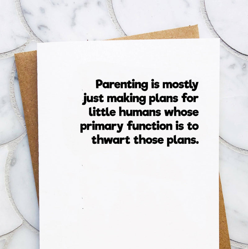“Little Humans Thwart Plans” New Baby Card