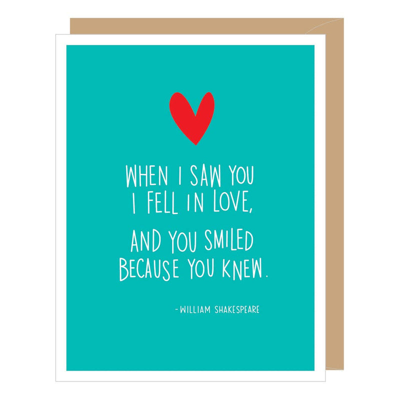 "When I Saw You" Shakespeare Relationship Card