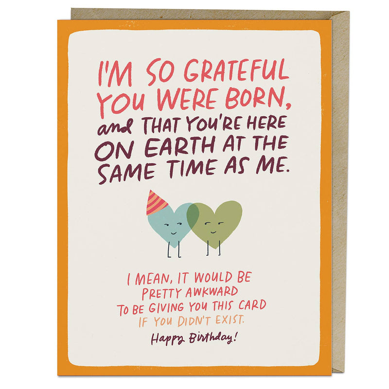 "Grateful You Were Born" Birthday Card