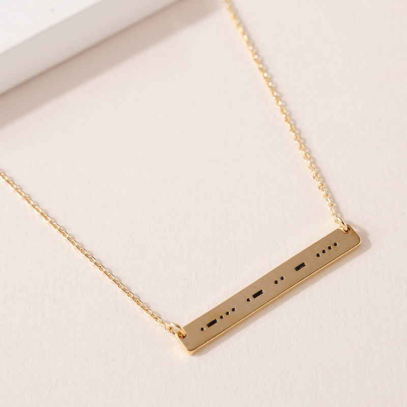 "Faith" Morse Code Bar Necklace
